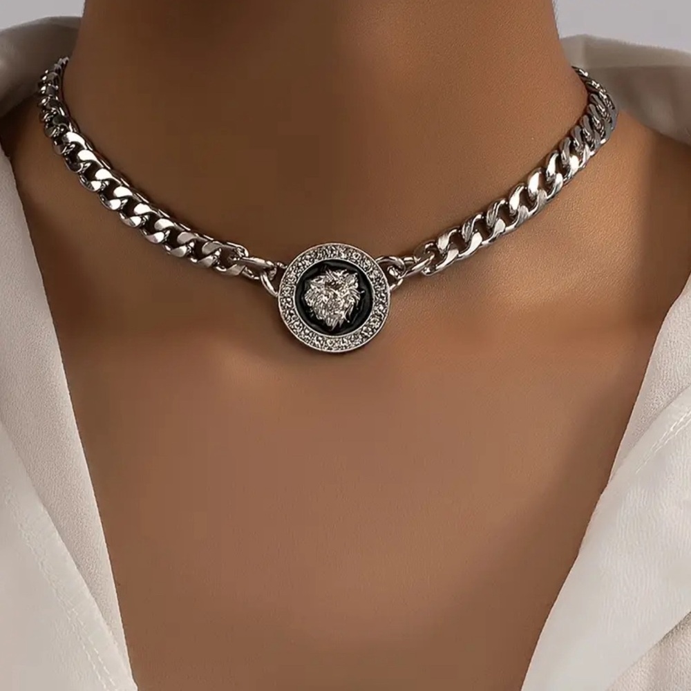 Necklace Cuban Chain silver color boho chic fashion jewelry